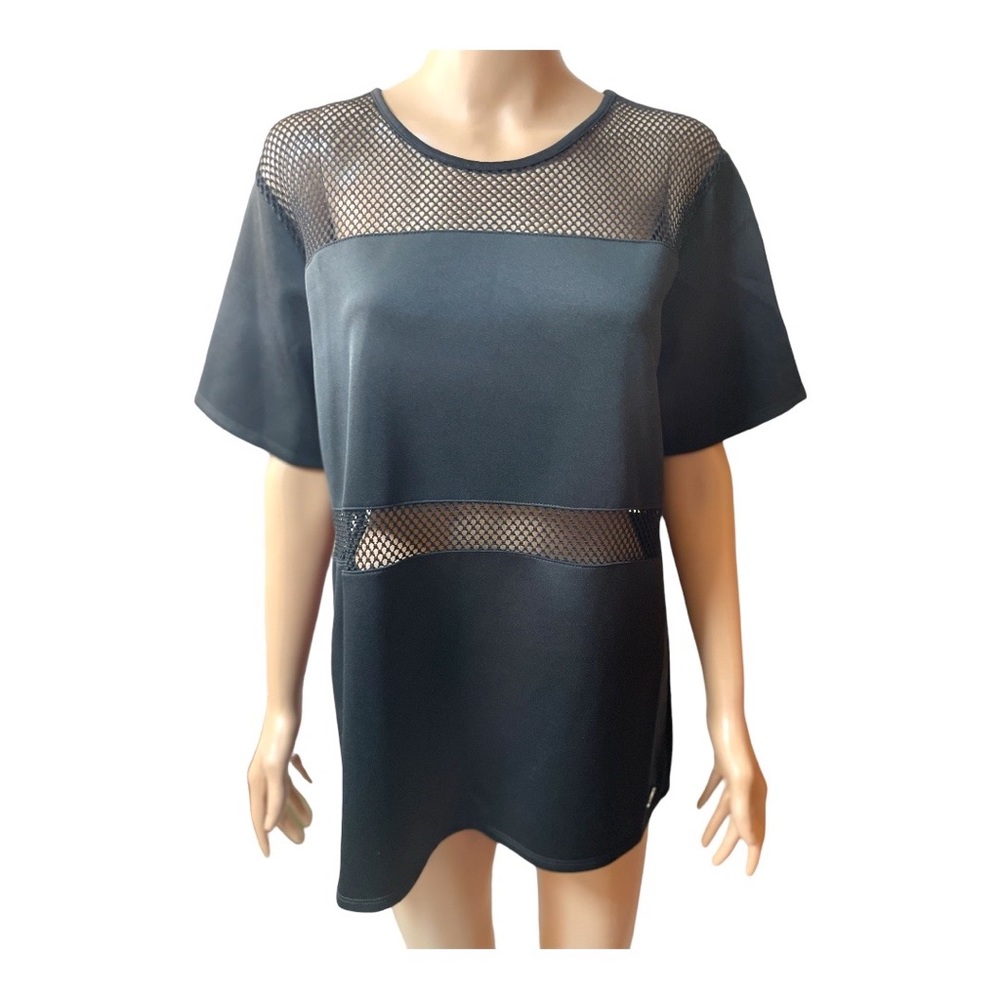 Kardashian Collection - Black Top with Crotchet details throughout, Size: XL